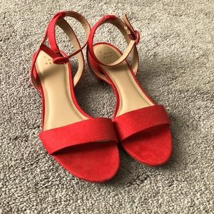 A New Day - Red Ankle Strap Sandals - 7.5 - NWOT